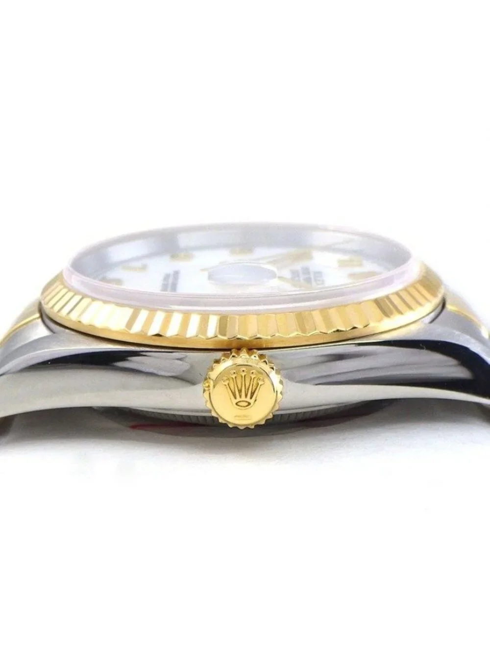 Rolex Watch Datejust Arabic Index White Dial 18k Yellow Gold SS Automatic